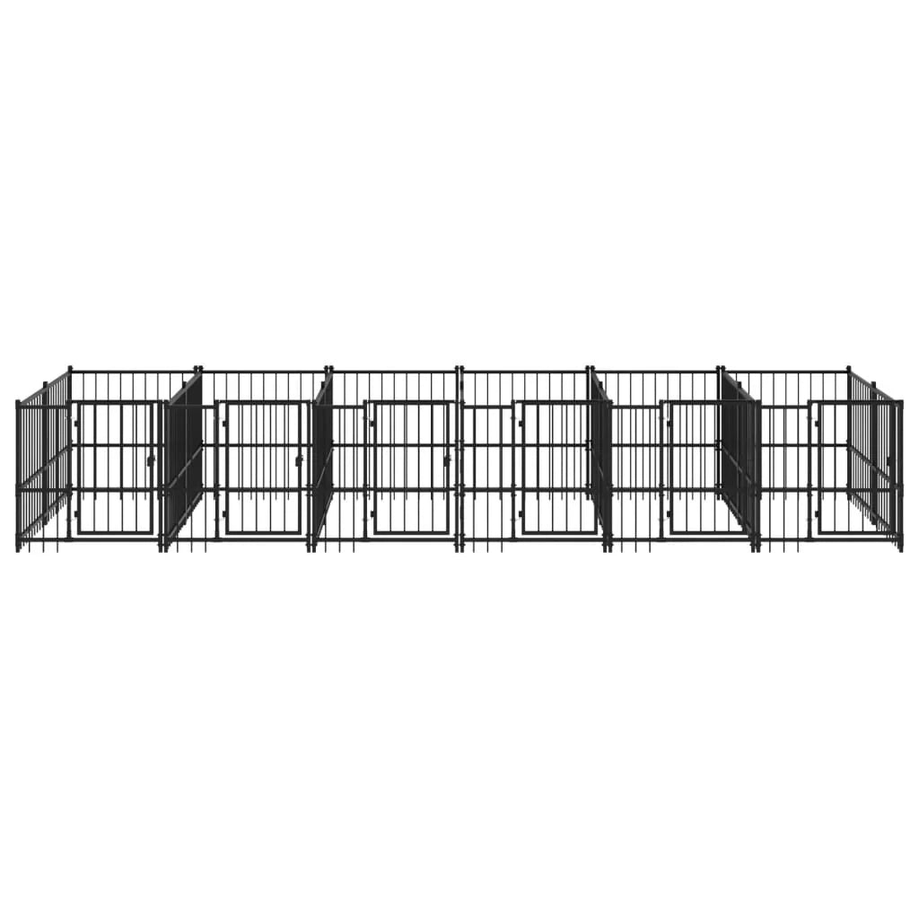 Gabbia per cuccia recinto per animali da esterno per cani in acciaio 11,26 m² nero 02_0041782