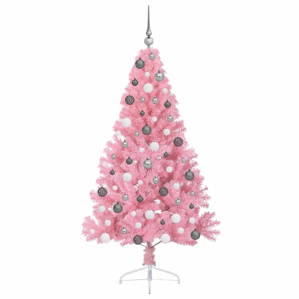 Albero di Natale artificiale con luci integrate Rosa 180 cm PVC 3397075