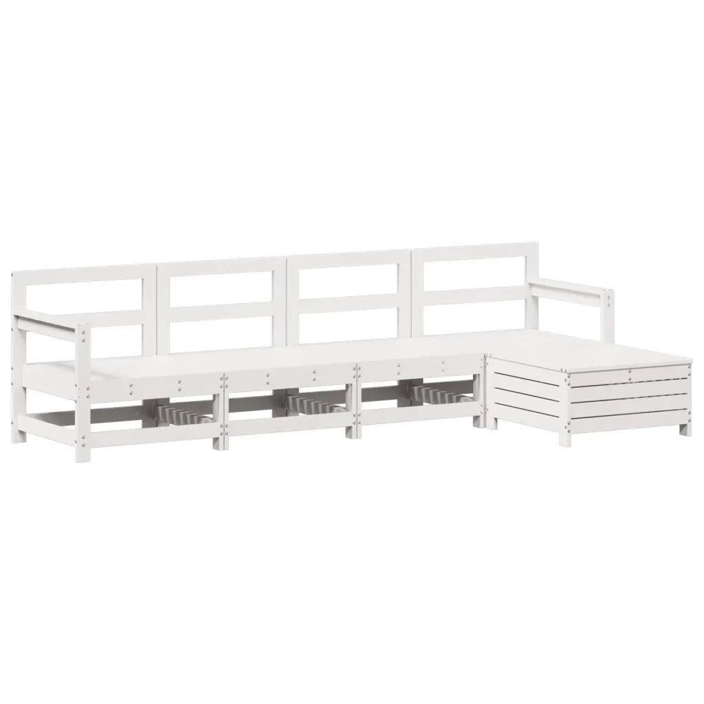 Set Salotto da Giardino 5 pz Bianco in Legno Massello di Pinocod mxl 92947
