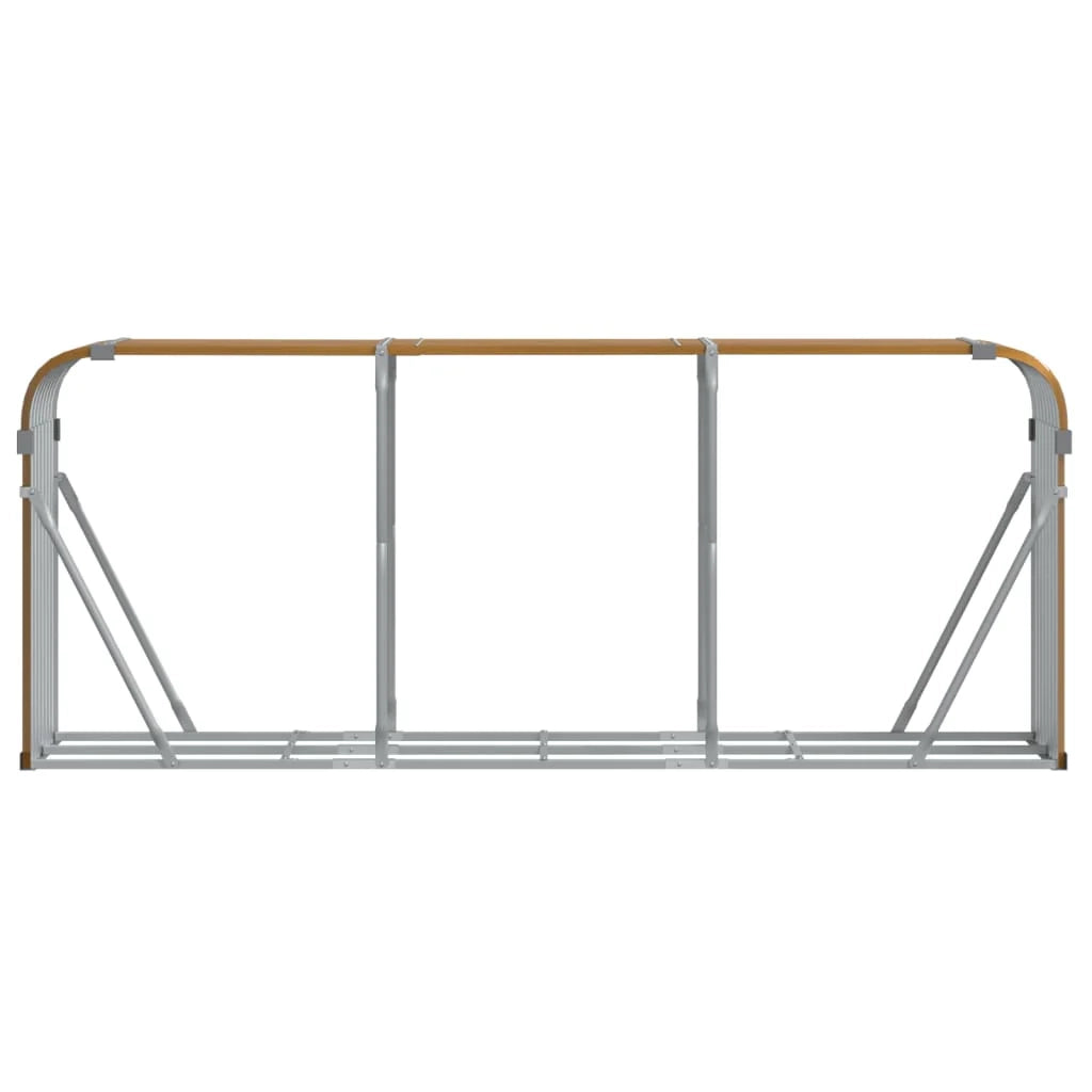 Portalegna chiaro 234 x 45 x 100 cm acciaio zincato marrone 02_0043814