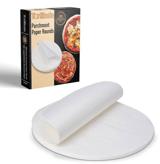 200 fogli di carta da forno preconfezionati, forma rotonda (20 cm)