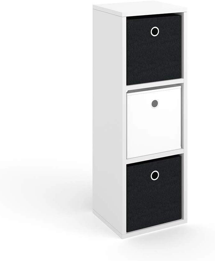 Scaffale Hylda, Bianco, 84.4 x 39 cm, per la separazione degli spazi e la conservazione di libri e scatole