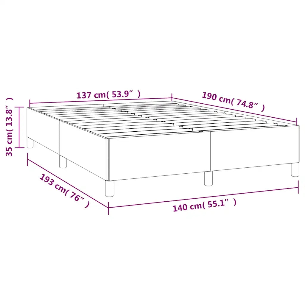 Struttura letto senza Materasso Grigio Scuro 137x190 cm Velluto 347355