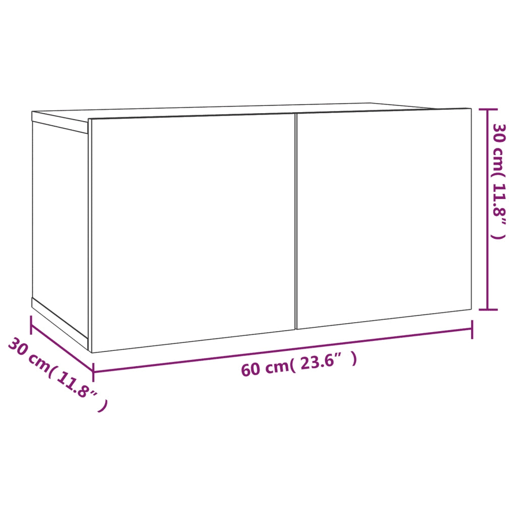 Set Mobili Porta TV 2 pz Rovere Fumo in Legno Multistrato cod mxl 18627