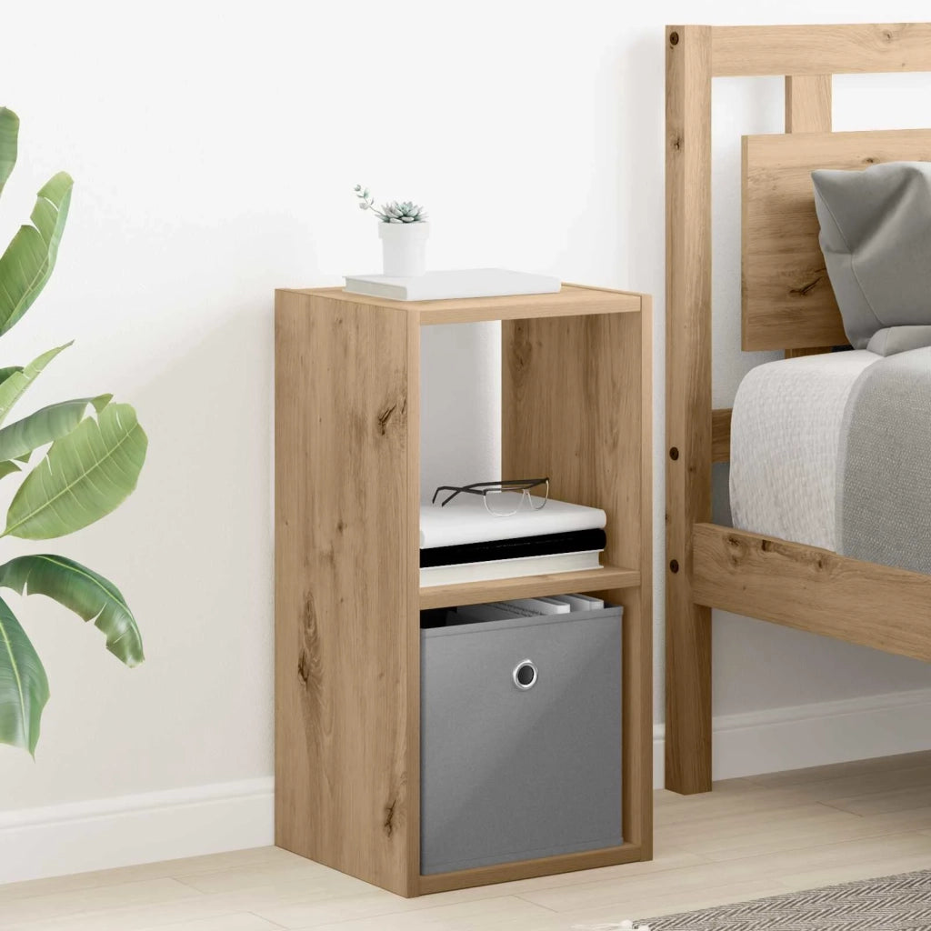 Comodino | Armadio da Notte | Mobiletto da notte con cassetto Rovere artigianale 30,5 x 27 x 59,5 cm