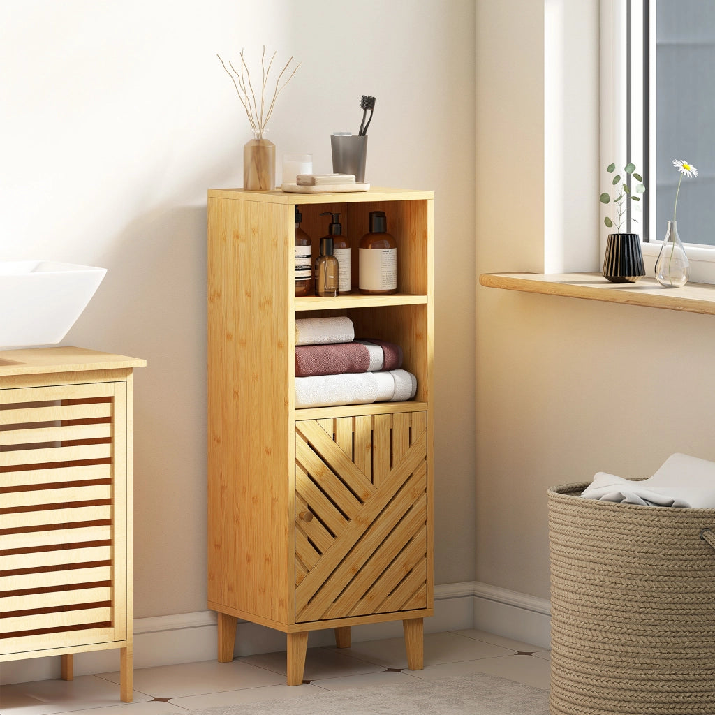 Mobile da bagno ¨C zephmum ¨C effetto legno naturale 32x30x90 cm