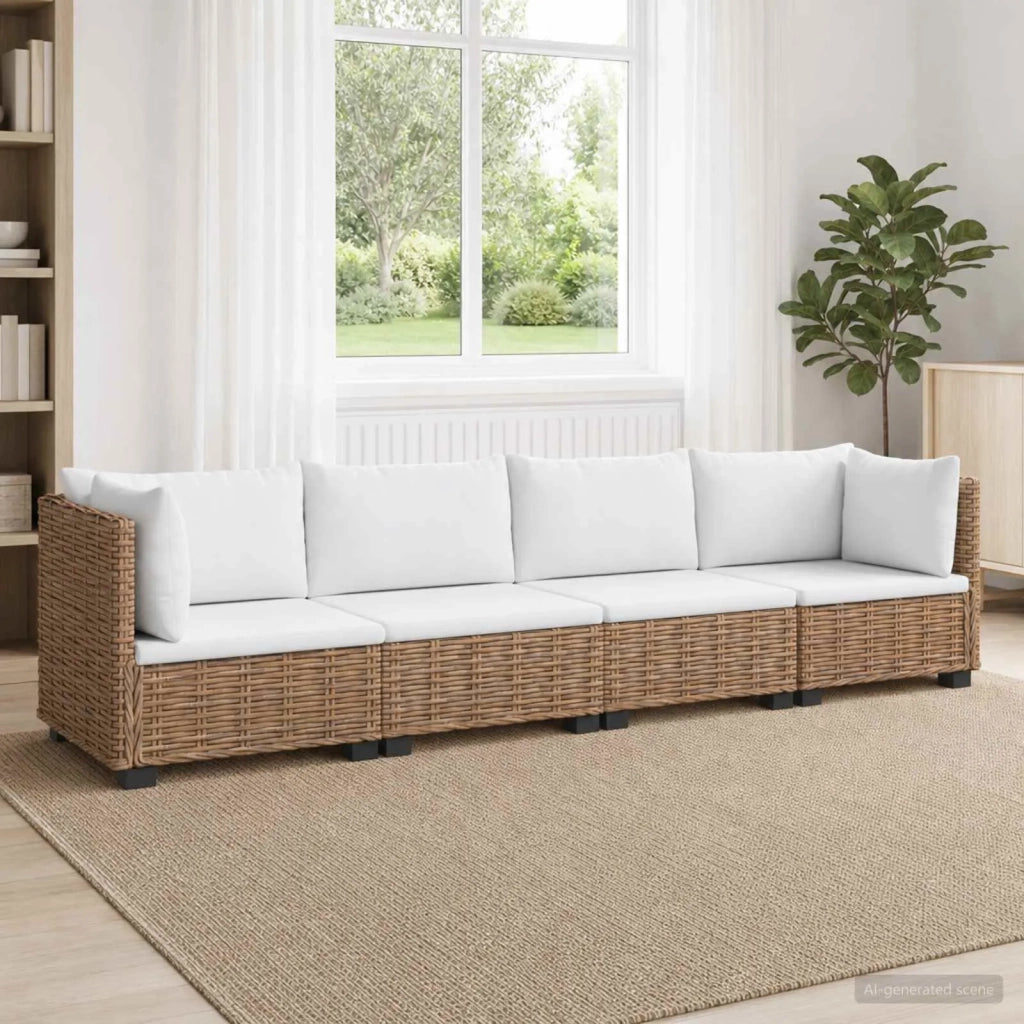 4 pz Set Lounge in Rattan con Cuscini GENDT Rattan naturale 3429860