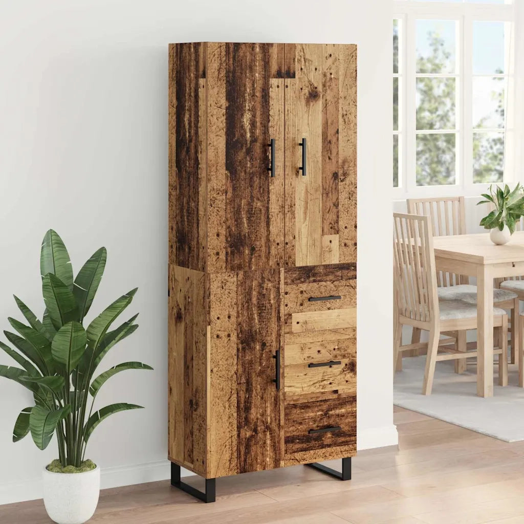 Credenza con cassetto 2 pcs Legno vecchio 69,5 x 34 x 180 cm 3415693