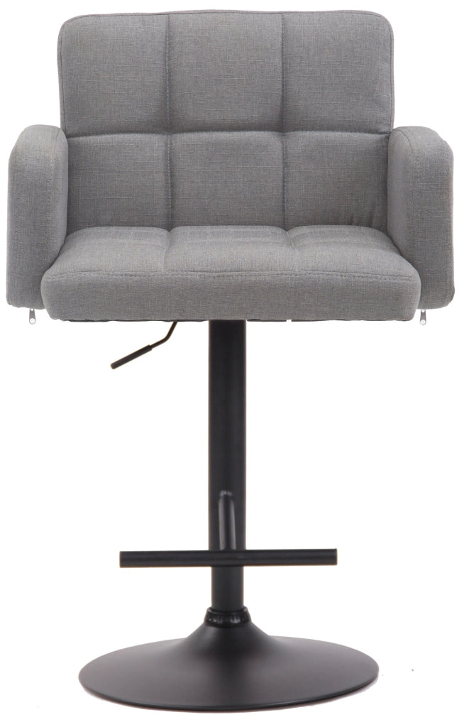 Sgabello Los Angeles in tessuto grigio,nero
