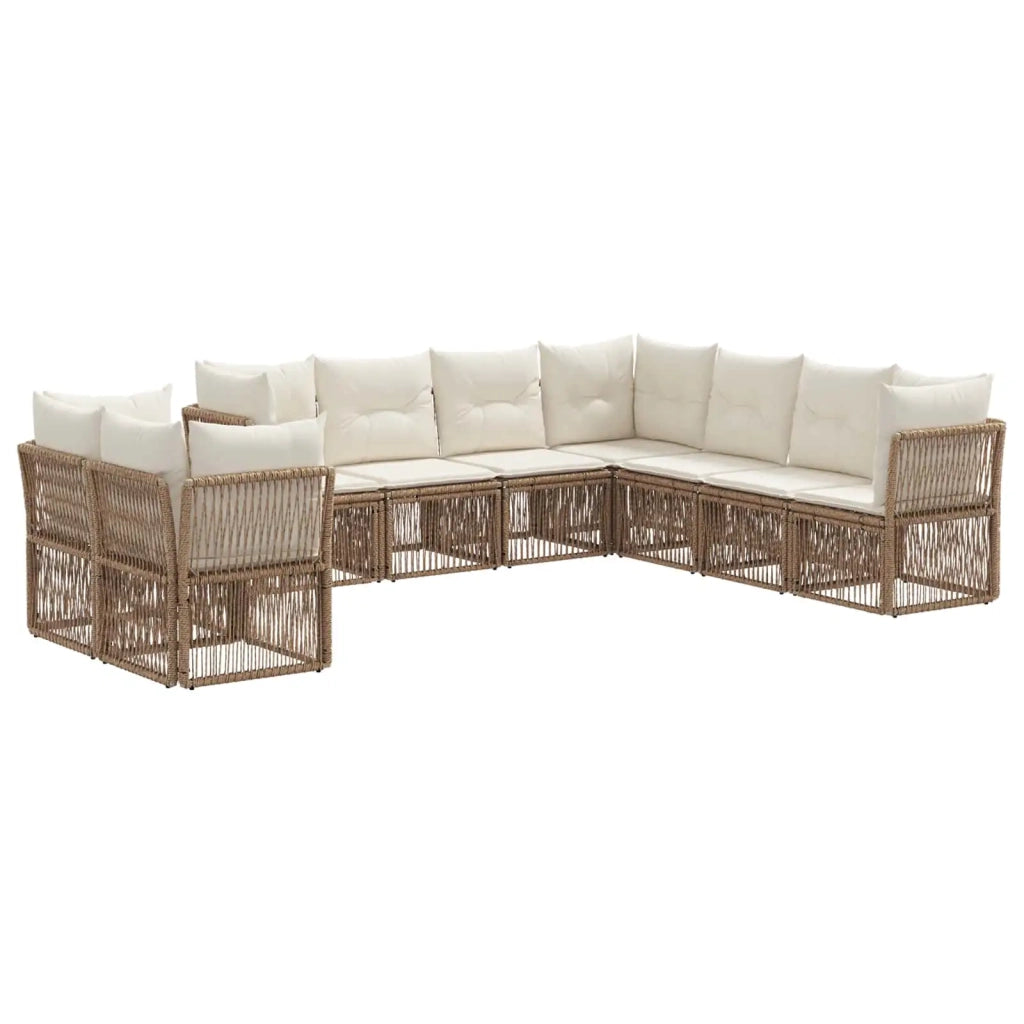 Set Divano da Giardino 9 pcs Beige polyrattan 3434265