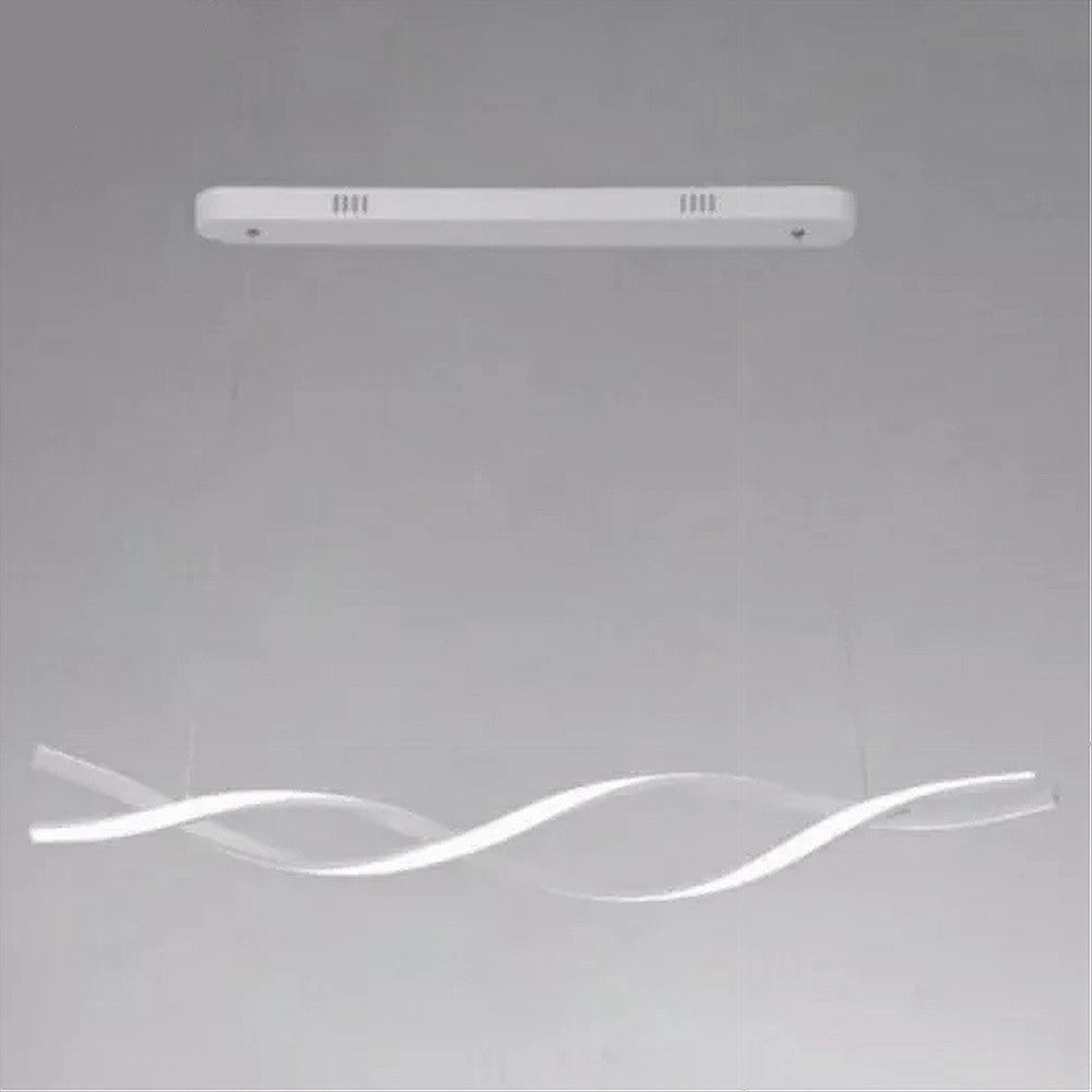 Trade Shop - Lampadario Led A Sospensione 48w Bianco Spirale Ondulato Vortice Intrecciato Luce 6500k 32491 -