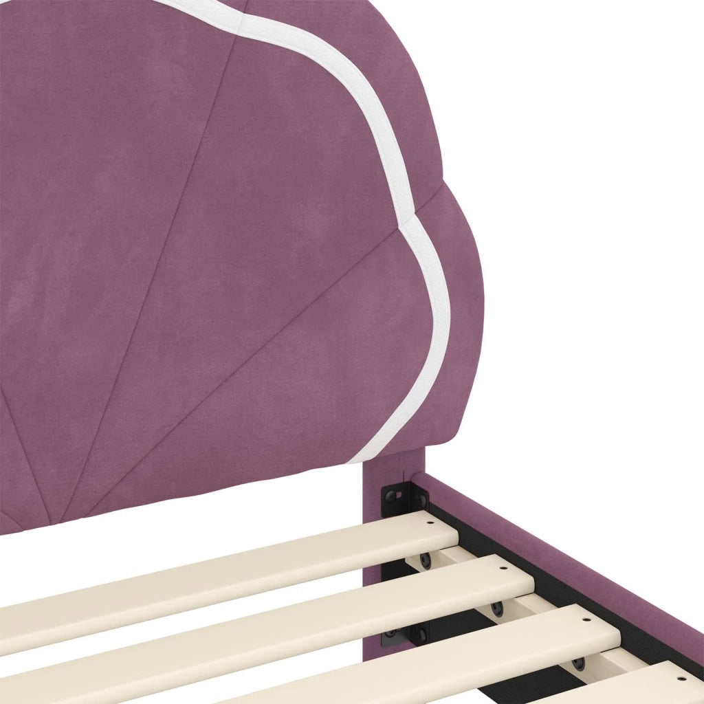 Struttura letto bambini con testata Viola 90 x 190 cm Velluto 42010919