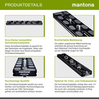 Mantona AS-200-2M piastra a sgancio rapido 200 mm