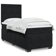 Giroletto a Molle con Materasso Nero 100x200 cm in Velluto 3293130
