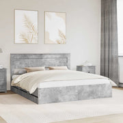 Struttura del letto con cassetto Grigio cemento 200 x 200 cm