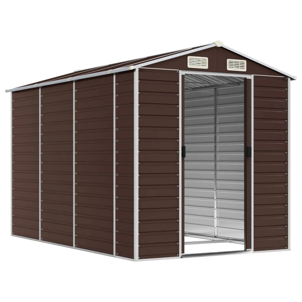 Casetta da giardino marrone 191x300x198 cm in acciaio zincato 3188266