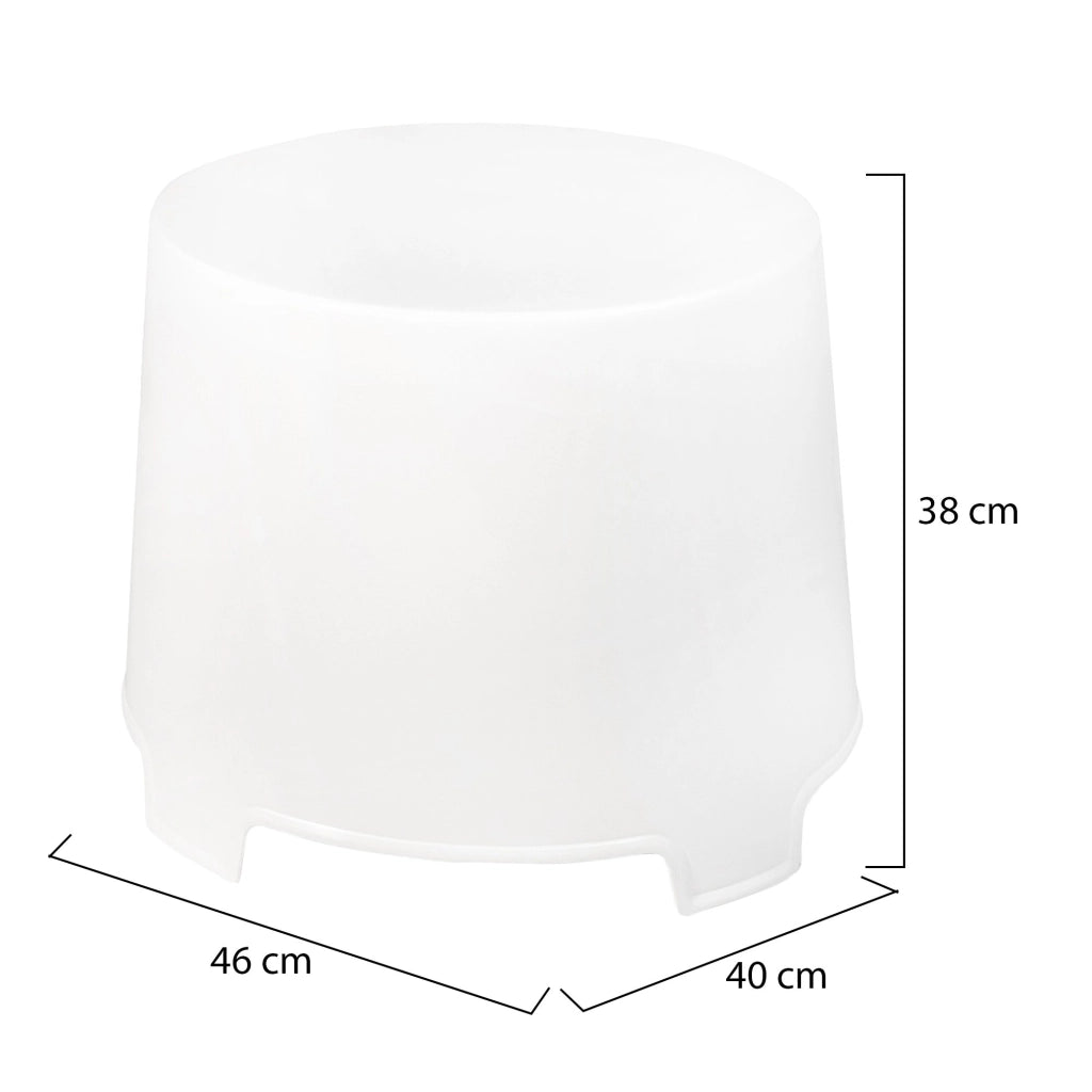 Crudup, Tavolino da Esterno 2 Posti Made in Italy, 46x40x38h cm Bianco