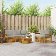 Set divani con cuscino 6 pcs Grigio Naturale e Chiaro