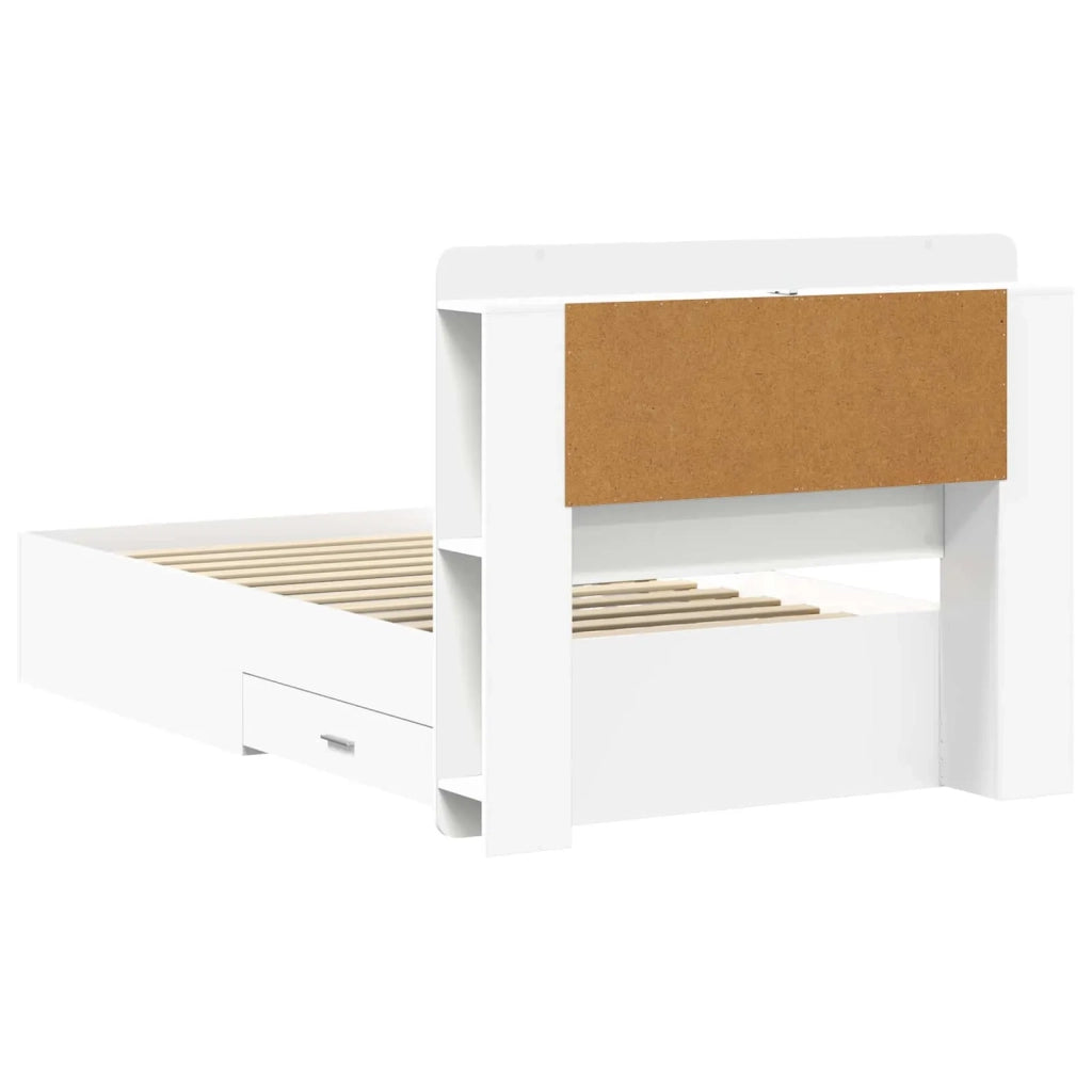 Telaio del letto con storage con testiera Bianco 80 x 200 cm 3433813