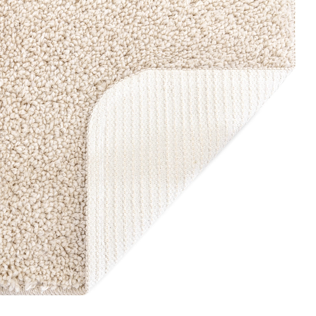 Tappeto Shaggy con fondo in lattice Crema 200x200 cm