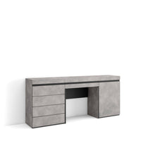 Tavolo da toeletta, 177x35x75cm, Con cassetto, Cassettiera, grigio cemento RF3463