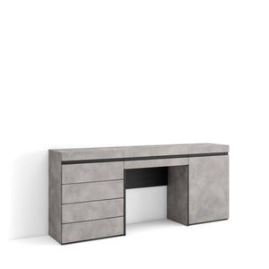 Tavolo da toeletta, 177x35x75cm, Con cassetto, Cassettiera, grigio cemento RF3463