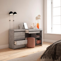 Tavolo da toeletta, 177x35x75cm, Con cassetto, Cassettiera, grigio cemento RF3463