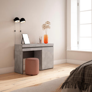 Tavolo da toeletta, 121x35x75cm, Con cassetto, Camera da letto, grigio cemento RF3462