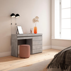 Tavolo da toeletta, 127x35x75cm, Con cassetto, Cassettiera, grigio cemento RF3461