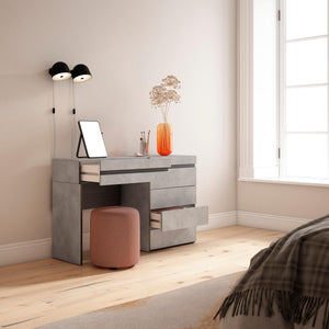 Tavolo da toeletta, 127x35x75cm, Con cassetto, Cassettiera, grigio cemento RF3461