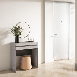 Consolle Ingresso, 70x35x75cm, Con cassetto, Con stoccaggio, grigio cemento RF3442