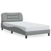 Letto singolo | Letto per adulti | Giroletto con LED senza Materasso Hvar Grigio Chiaro 100x200 cm