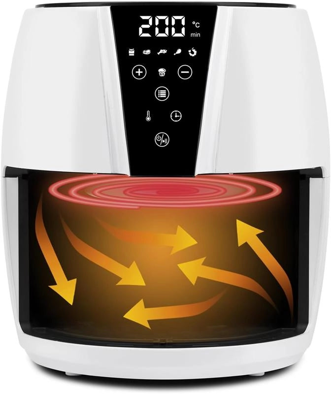 GFERRARI FRIGGITRICE AD ARIA CON 6 PROGRAMMI CAPIENZA 4,8LT POTENZA 1500W - BIANCO