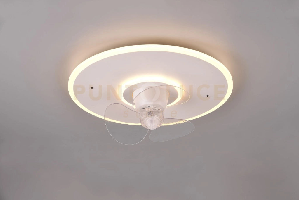 NYBRO PLAFONIERA LED 30W 3500lm, 2700 - 6500K BIANCA CON VENTILATORE CON TELECOMANDO MULTIFUNZIONE D. 50CM DIMMERABILE