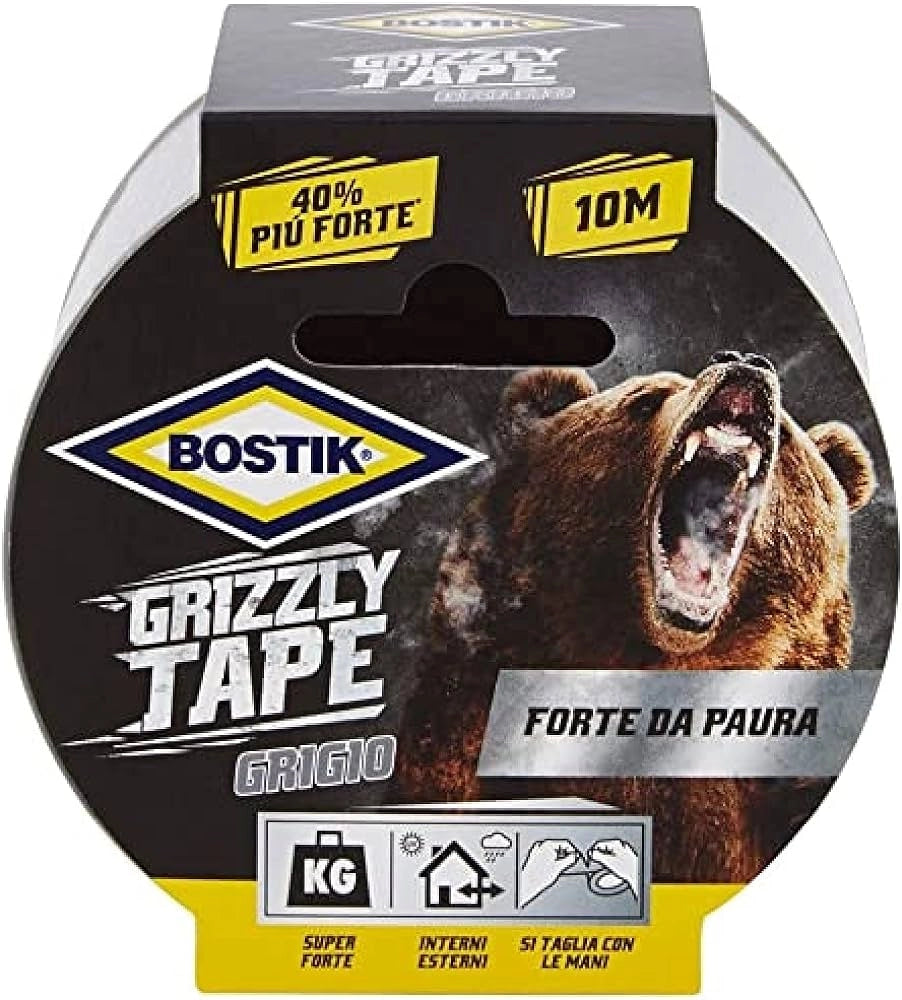 NASTRO TELATO 'GRIZZLY TAPE' BOSTIK mm 50x25 mt - Col. Grigio - BOSTIK