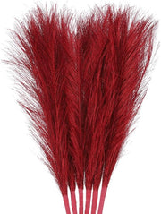 3 pezzi di Pampas finto erba alta 45 cm/17,7 pollici morbida Pampas finto erba 7 steli imitazione di riempimento di vaso per abitazione ufficio decorazione di matrimonio in rosso