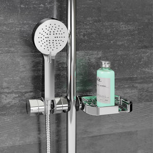 Scorrevole per colonna doccia con porta sapone e supporto doccino