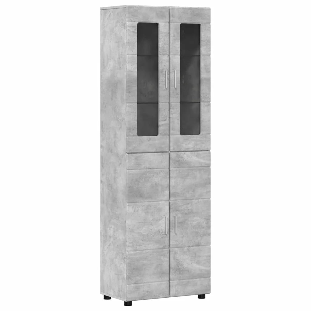 Credenza con lo scaffale FLORIN Grigio cemento 60 x 35 x 182 cm