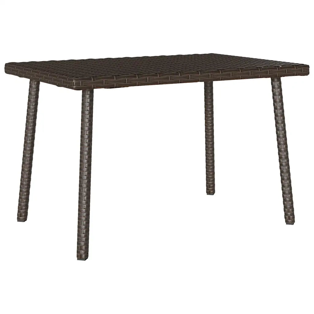Tavolino-Tavolino da soggiorno-Tavolo Giardino Rettangolare Marrone 60x40x37 cm Polyrattan