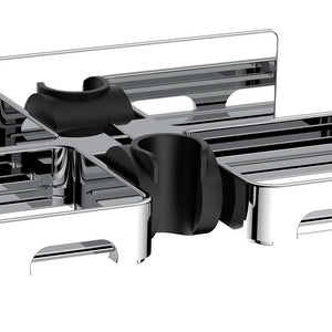 Supporto a muro per doccino con doppio porta sapone