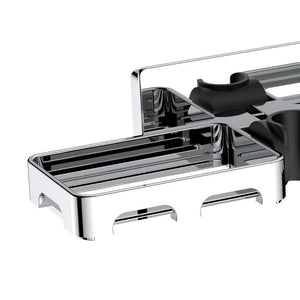 Supporto a muro per doccino con doppio porta sapone