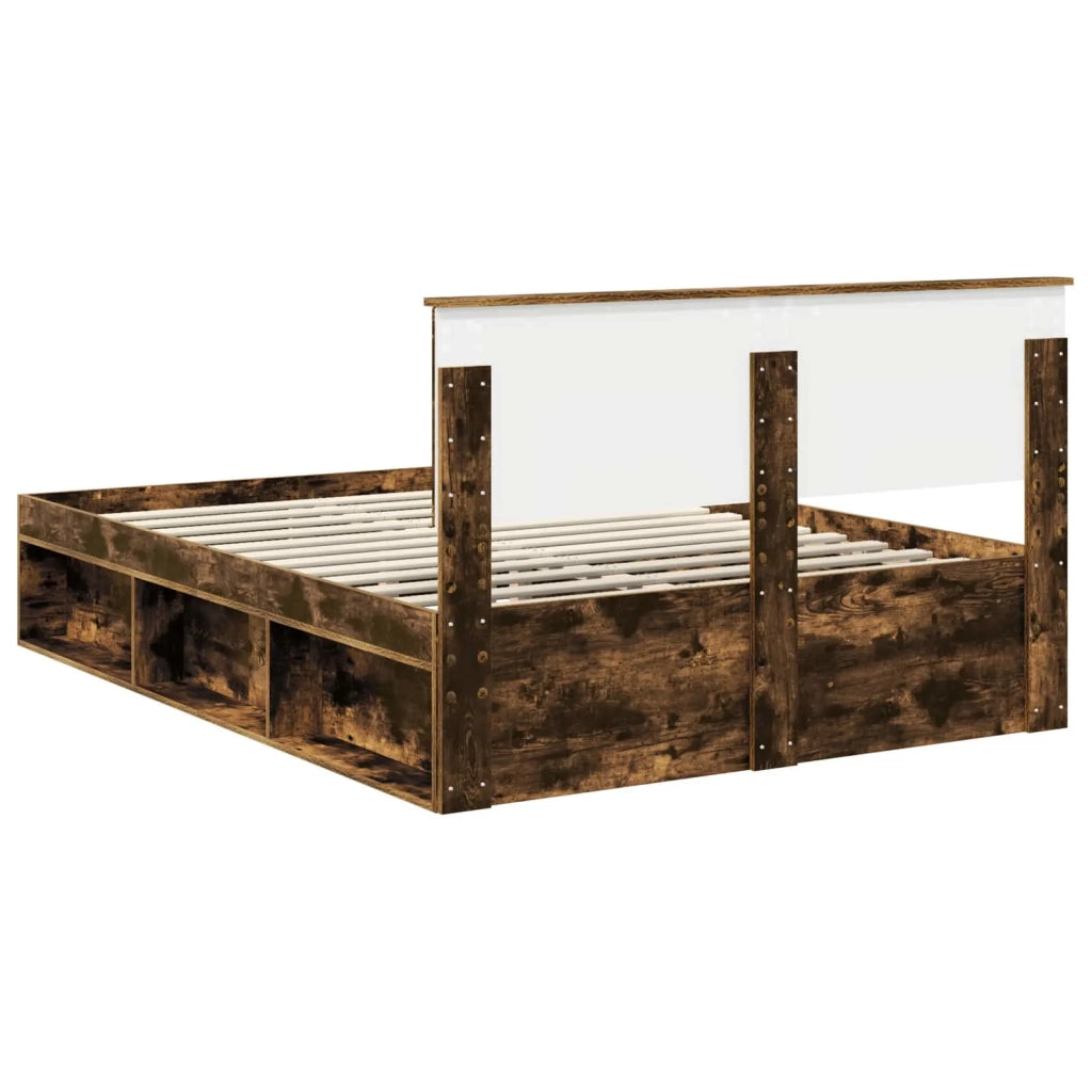 Struttura del letto Rovere fumé 135 x 190 cm Pino massello 3410613
