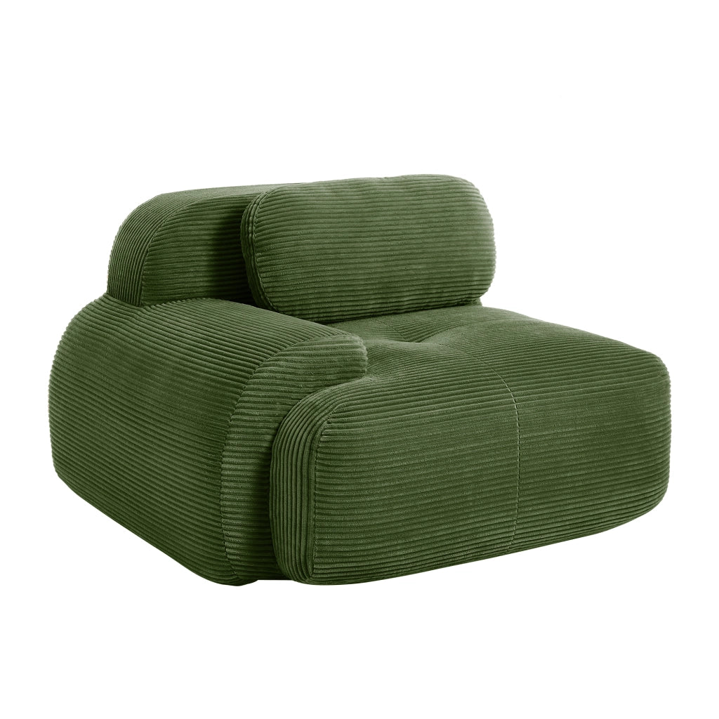 Divano angolare Hamlet LSF - Zephmum- Tessuto Cordstoff verde