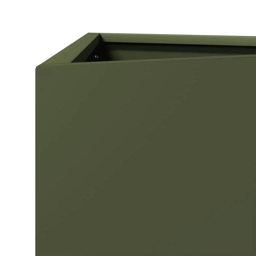 Fioriera rialzata triangolare a forma di oliva per piante fiori e terrazza/giardino 50 x 43 x 75 cm acciaio verde 02_0038714