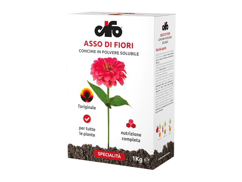 Concime solubile Asso di Fiori Cifo 1kg per piante da balcone giardino e orto