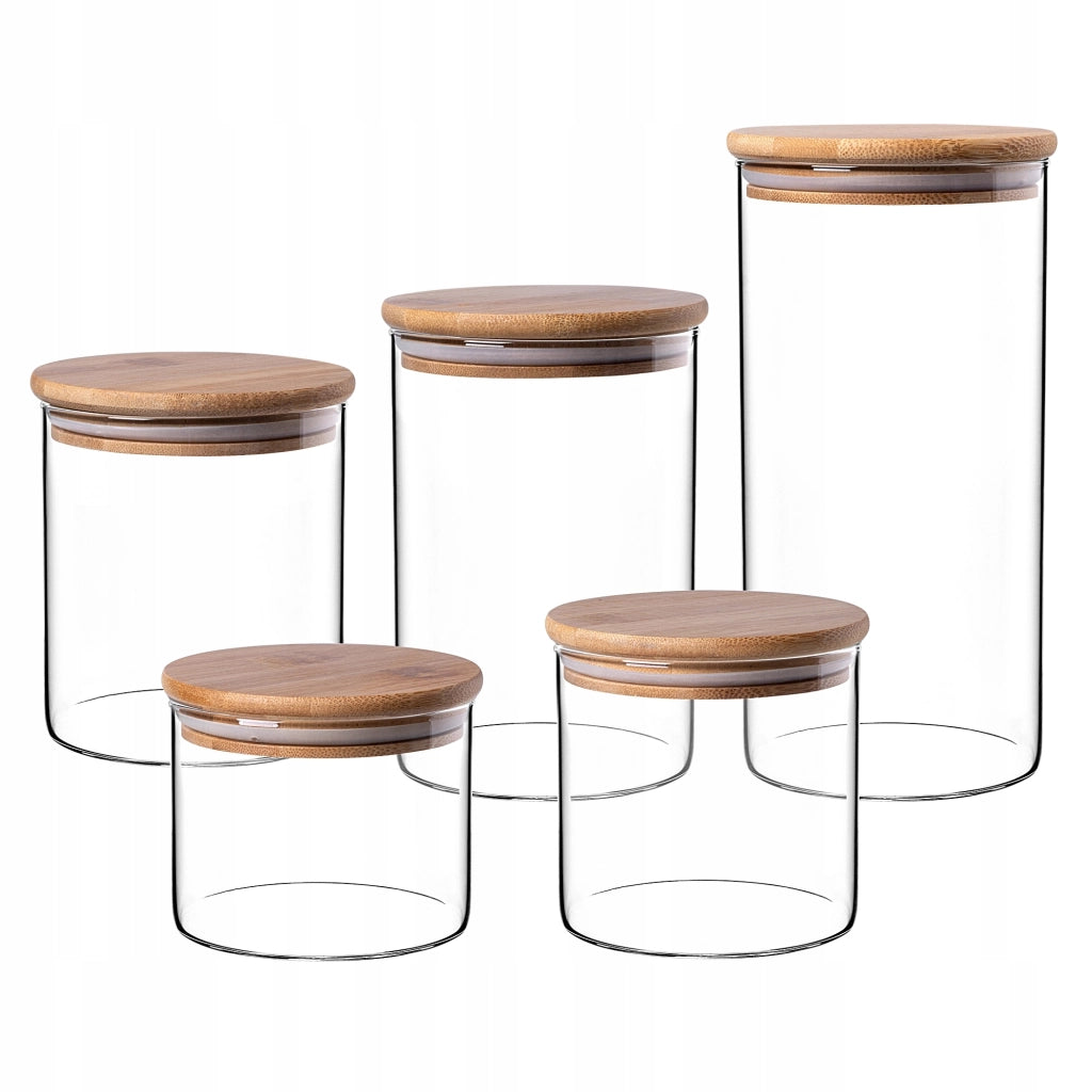 Set di 5 contenitori per alimenti in vetro KADAX, ermetici, ideali per la pasta.