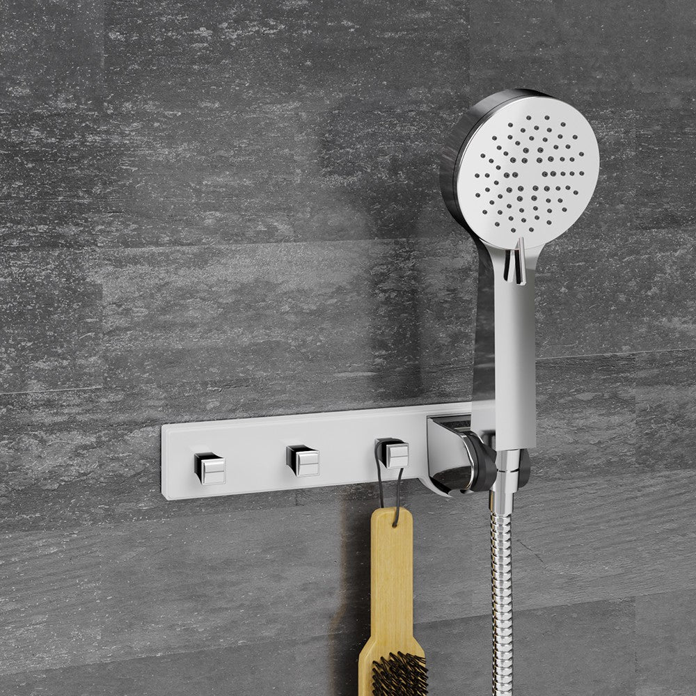 Supporto doccia inclinabile con ganci fissi