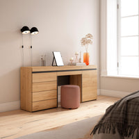 Tavolo da toeletta, 177x35x75cm, Con cassetto, Cassettiera, colore Rovere RF3478