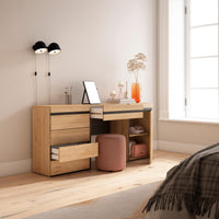 Tavolo da toeletta, 177x35x75cm, Con cassetto, Cassettiera, colore Rovere RF3478