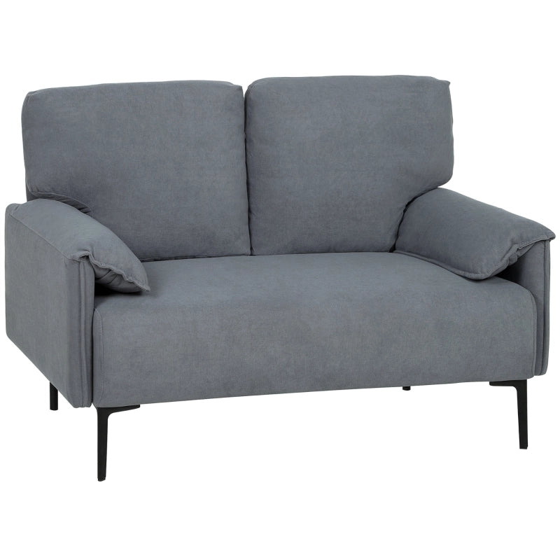 DIVANO 2 posti 127 cm Grigio con 2 cuscini schienale